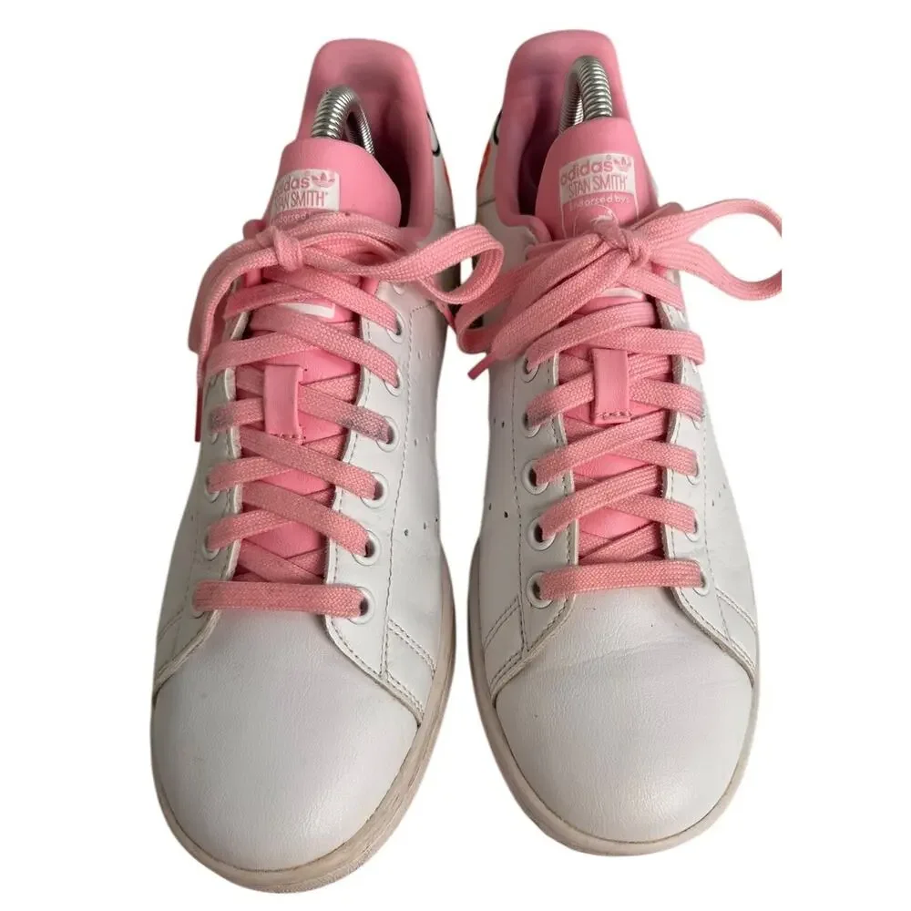 Adidas‎ Stan Smith FX5680 Doodle Graphic Leather Sneakers Pink White 8.5